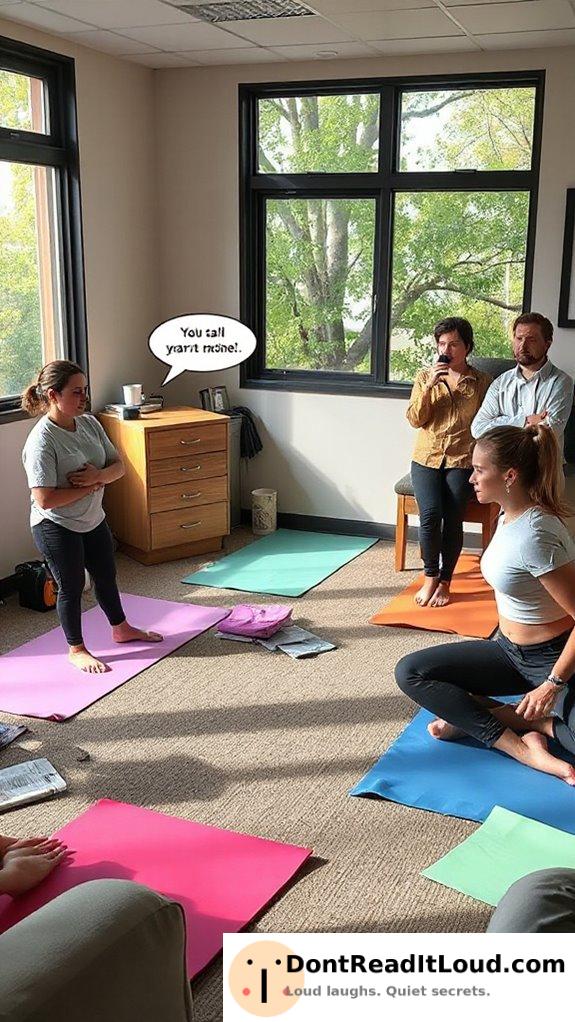 comfortable yoga mat setup