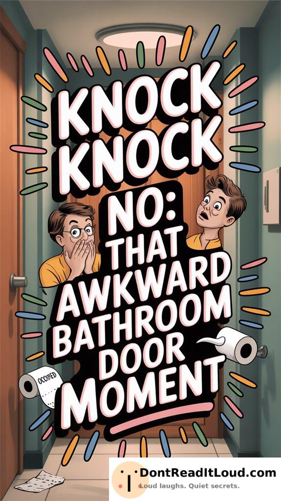 bathroom door knock embarrassment
