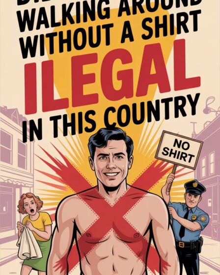 shirtless walking is illegal