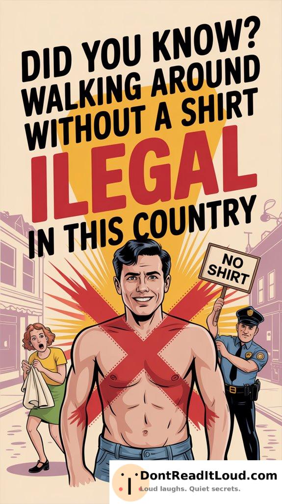 shirtless walking is illegal